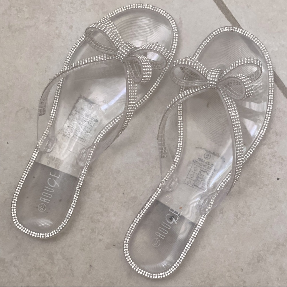 Rhinestone bling flip flops